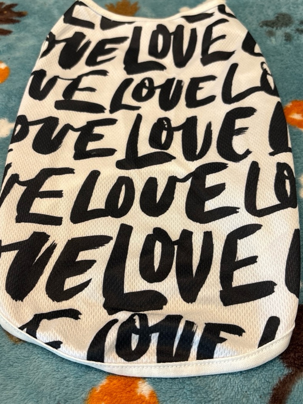 Diva Black & White 'LOVE' Script Small Pet Bodysuit